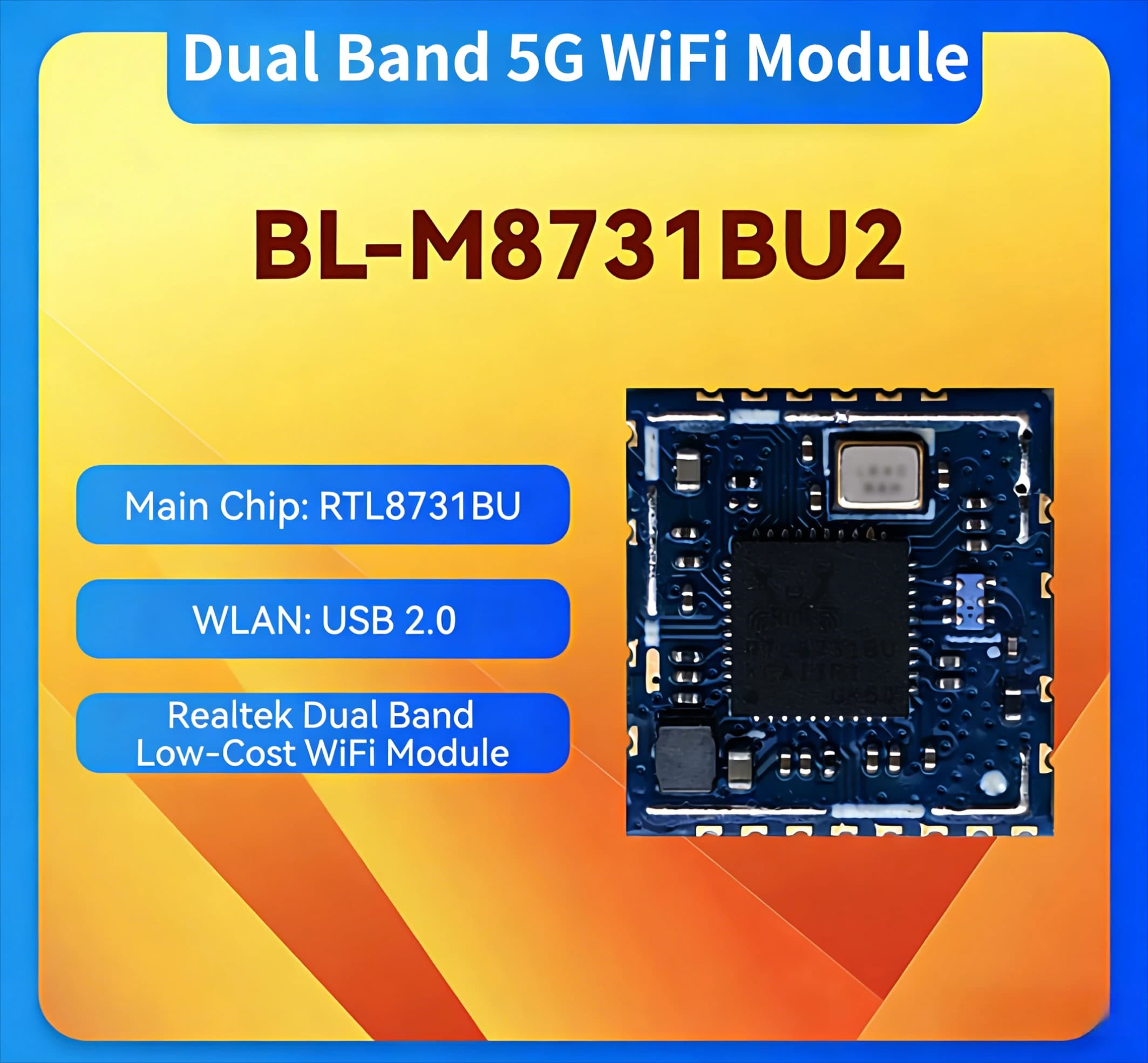 Modulo WiFi Dual Band 5G BL-M8731BU2 con Chip RTL8731BU per Proiezione su Schermo