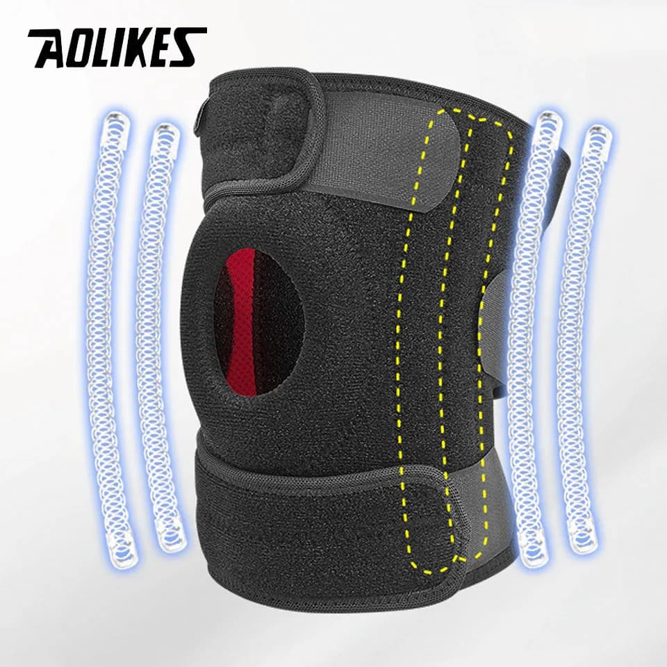 AOLIKES 1 PZ Ginocchiera da Alpinismo con 4 Molle Supporto Protezione per Ginocchio da Ciclismo Mountain Bike Ginocchiera di Sicurezza Sportiva