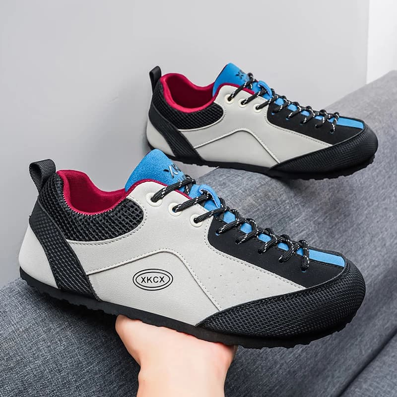Scarpe sportive casual da uomo slim fit, tomaia morbida ed elastica, intersuola ammortizzante, sneakers resistenti all'usura, adatte per la corsa in palestra