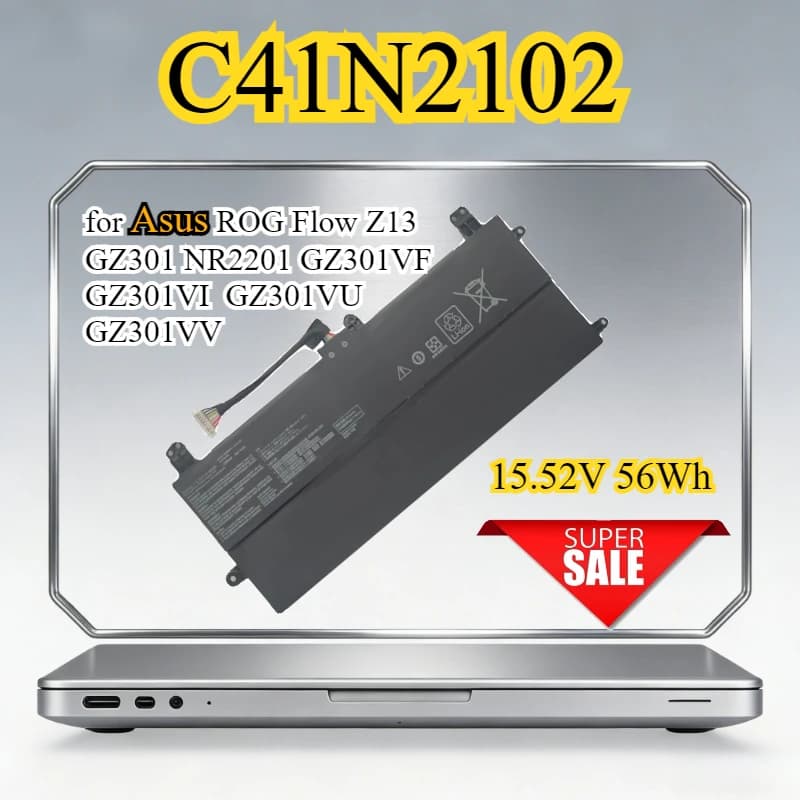 NUOVA Batteria per Laptop C41N2102 C41N202-1 56Wh per Asus ROG Flow Z13 GZ301 NR2201 GZ301VF GZ301VI GZ301VU GZ301VV Serie Notebook