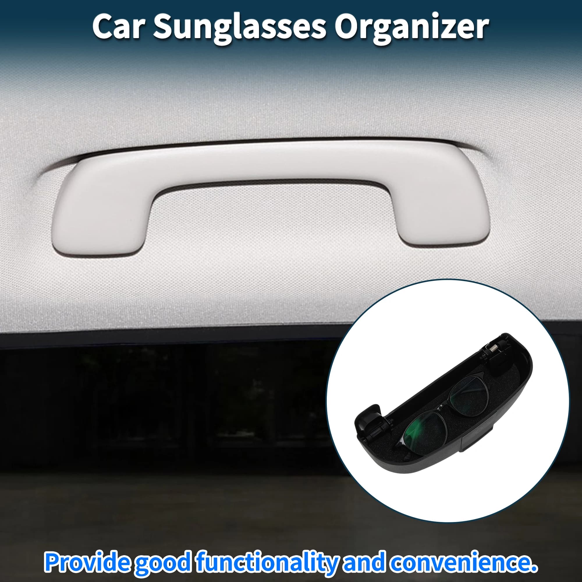 UXCELL Custodia per occhiali da sole per auto per Peugeot 308 14-24 Scatola portaoggetti per occhiali in plastica ABS nera 1 set