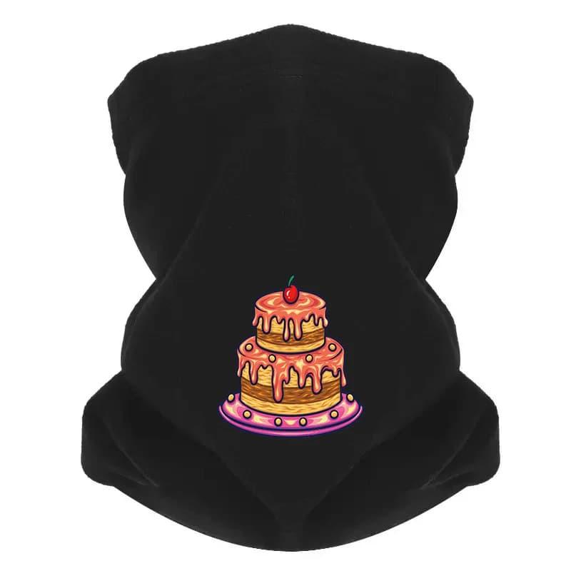 Torta a due livelli con ciliegia Uomo Sciarpa da esterno Maschera Ghetta per il collo Cappello Berretto da donna Copricapo Antivento Mantieni caldo l'inverno Multifunzionale