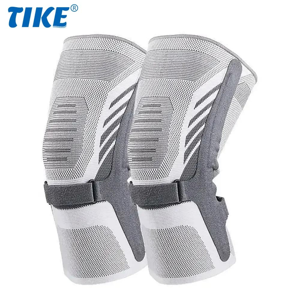 Ginocchiere sportive Manicotto a compressione per gambe - Ginocchiere con stabilizzatori laterali e cinturino tendine rotuleo per dolore al ginocchio, strappo del menisco