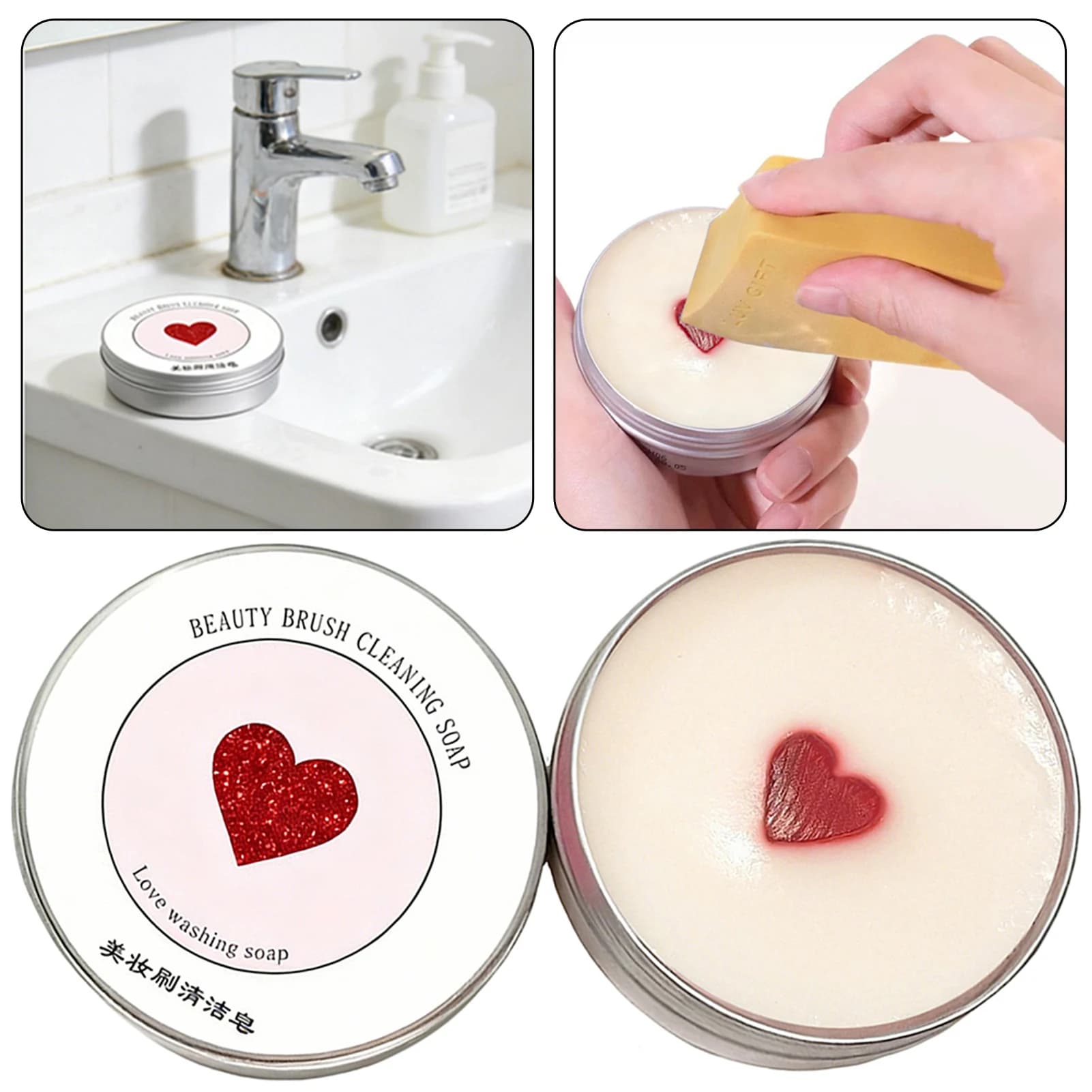 Saponi Solidi per Pennelli da 50/100g, Saponi Professionali per la Pulizia di Pennelli, Sapone Portatile per la Pulizia dei Pennelli da Trucco, Detergente Delicato per Strumenti da Trucco