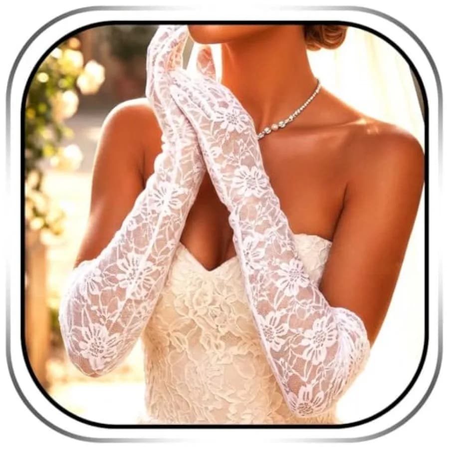 Campsis Floral Lace Gloves Long Lace Gloves