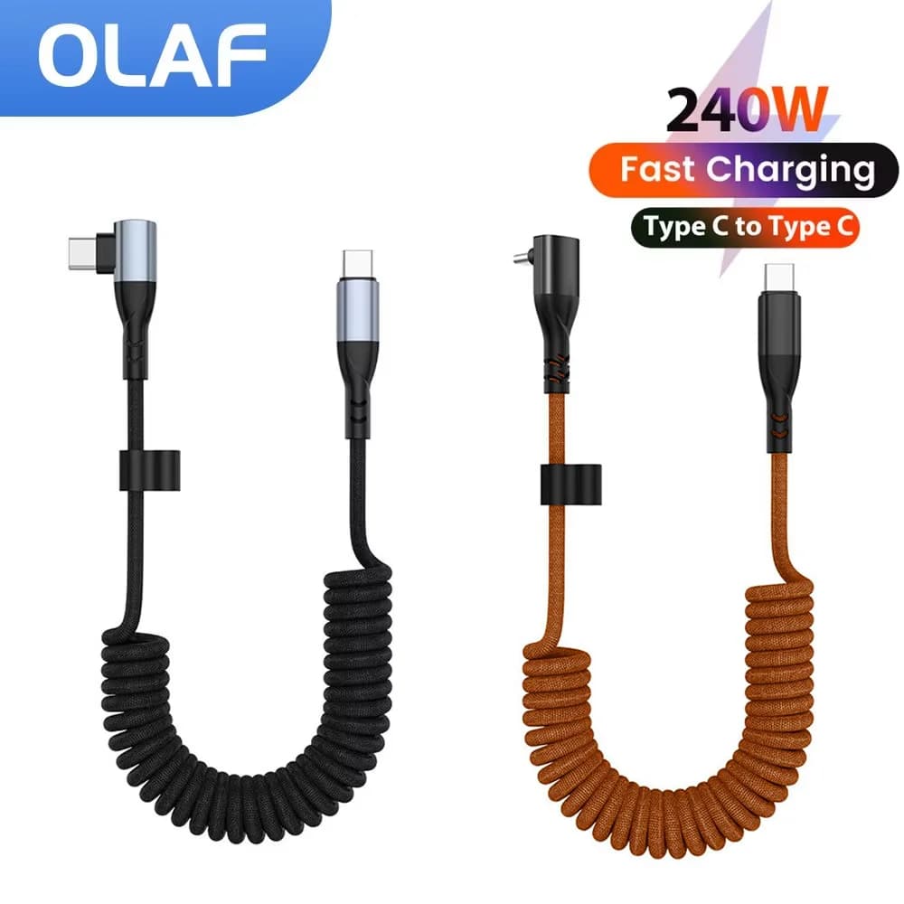 Cavo dati USB tipo C per auto da 240 W Cavo di ricarica rapida da tipo C a tipo C per iPhone 15 16 Samsung Huawei Xiaomi iPad Notebook