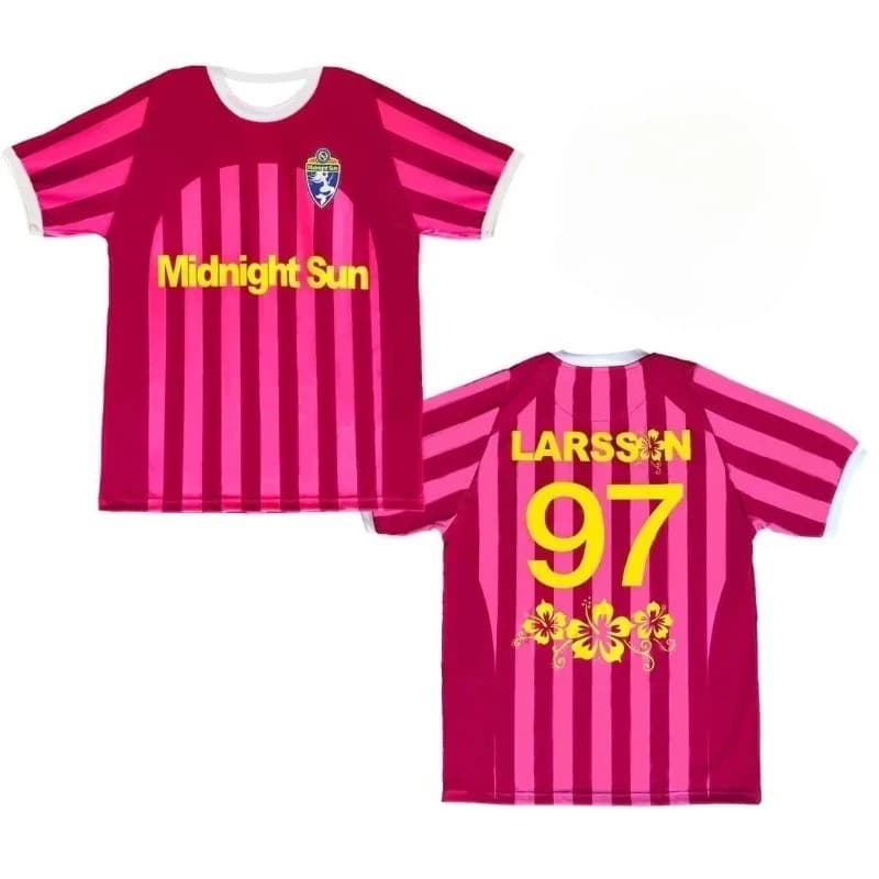 Maglia da calcio 3D Zara Larsson Midnight Sun 2026 da donna, T-shirt traspirante casual streetwear a maniche corte per tifosi