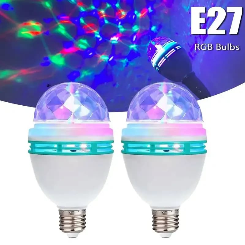 E27 Lampada da discoteca rotante RGB Lampada da festa LED Luce stroboscopica Lampadina da discoteca in cristallo per festa di compleanno Club Bar KTV Halloween Natale