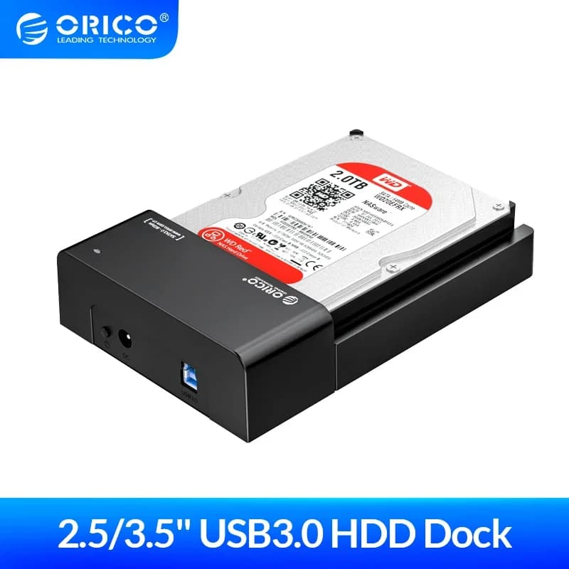 ORICO 2.5/3.5inch HDD SSD Docking Station per HDD Lay-Flat SATA a USB 3.0 Docking Station per disco rigido esterno supporto UASP 18TB