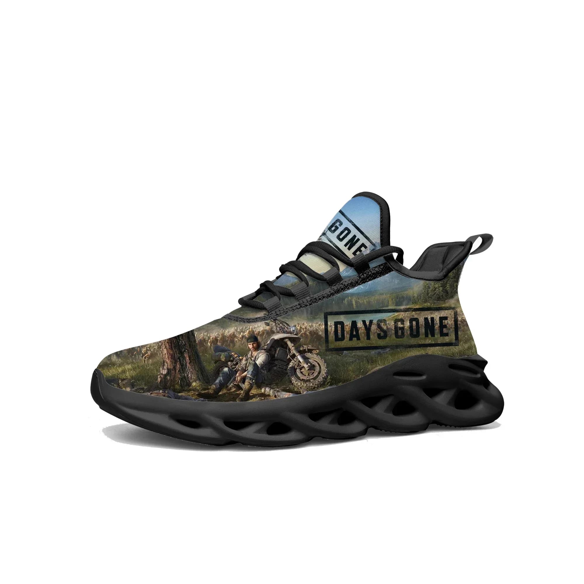 Scarpe da ginnastica personalizzate Days Gone, sneakers sportive da uomo e donna con design a cartone animato, scarpe da corsa su misura con lacci