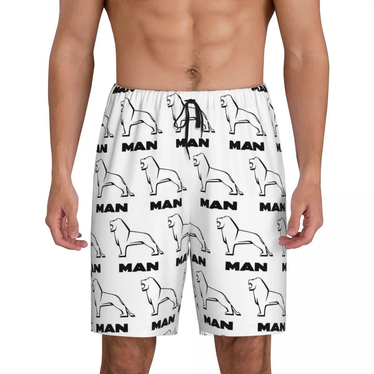 Pantaloncini da Pigiama Personalizzati con Logo per Uomo, Doppio Uso (Camion/Autobus), Pantaloncini Corti da Notte e Relax