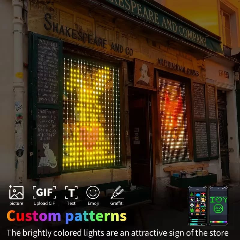 Lucine RGB Luci per tende intelligenti a LED USB Stringa a LED Luci musicali fai-da-te App Bluetooth per feste Decorazione per tende per finestre Decorazione per camera da letto