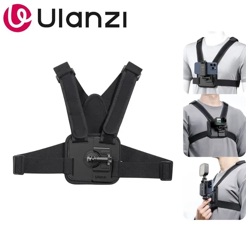 Ulanzi CM028 Go-Quick II Fascia Magnetica da Petto con Foro per Vite da 1/4'' Facile da Regolare per Action Cam, Telefoni, Pesca, Escursionismo, Ciclismo
