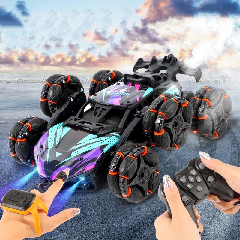 Sei ruote Dual RC Car Toy Spray Twisting Stunt Drift Car Gesto Rilevamento Auto telecomandate Giocattoli per bambini Adulti