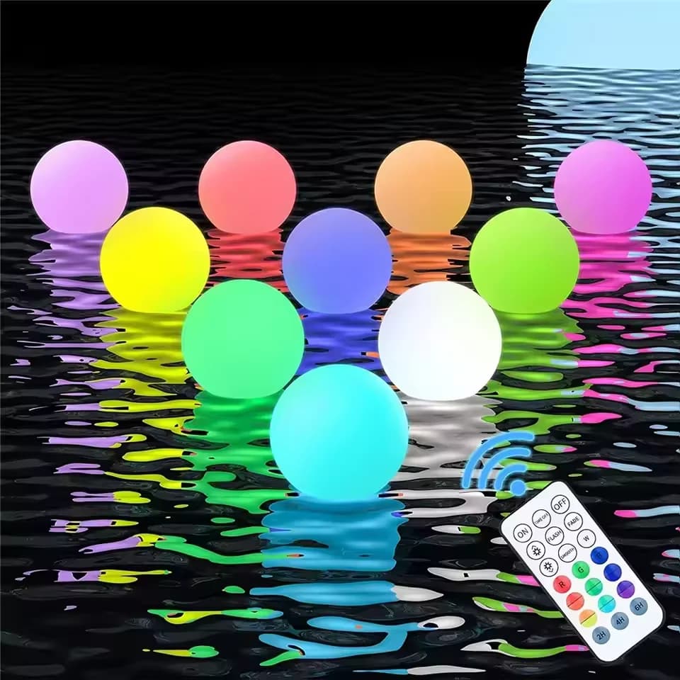 1-5 luci galleggianti per piscina con 16 colori LED incandescente palloncino da spiaggia gonfiabile 90 cm luce impermeabile per piscina all'aperto