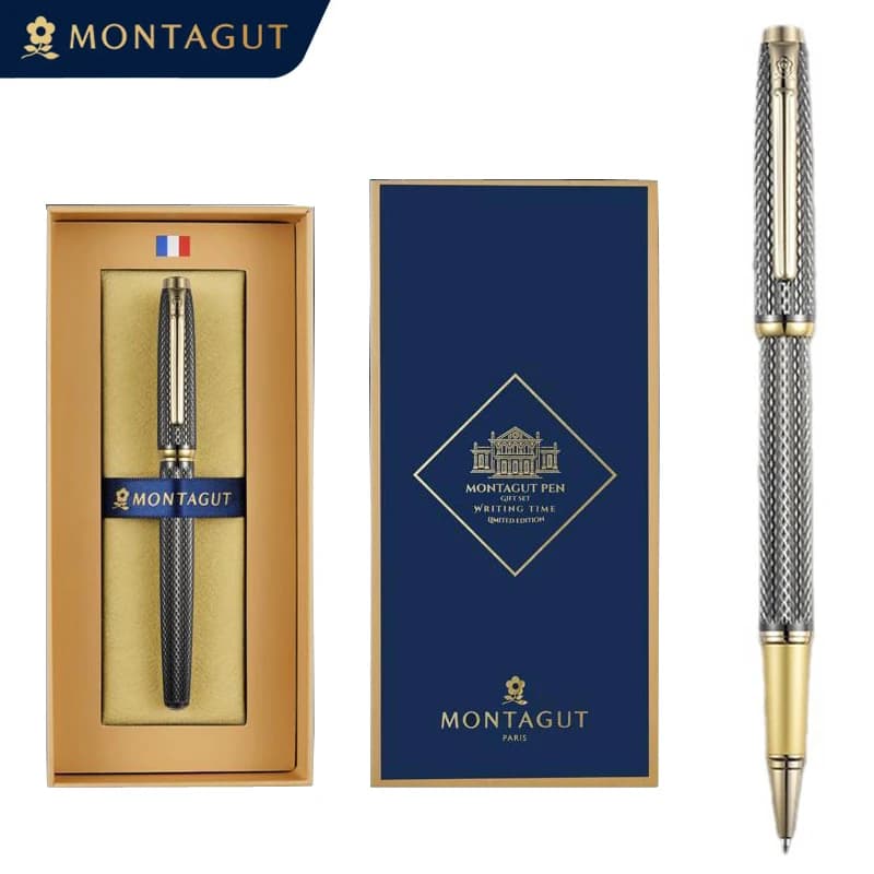 Montagut Multicolor For Choice Golden Trim Iridium Roller Penna a sfera Cancelleria di lusso Scrittura Penna regalo con confezione regalo