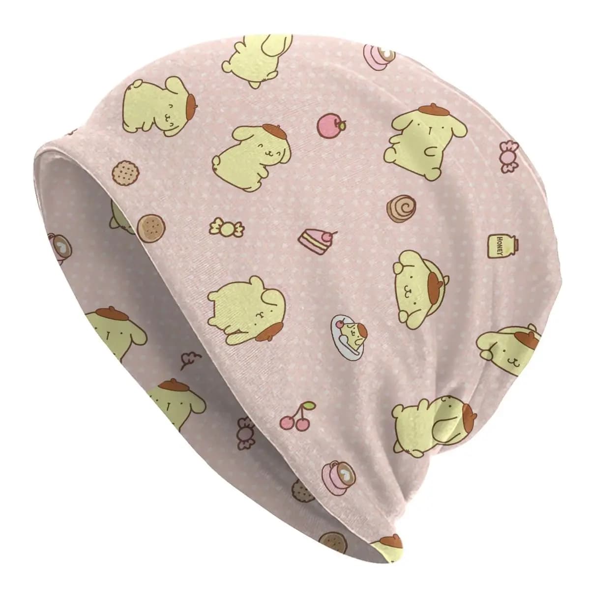 Berretti rosa Pom Pom Purin Cartoon Skullies Cappelli Cool Uomo Donna Berretto da esterno Cappelli caldi a doppio uso
