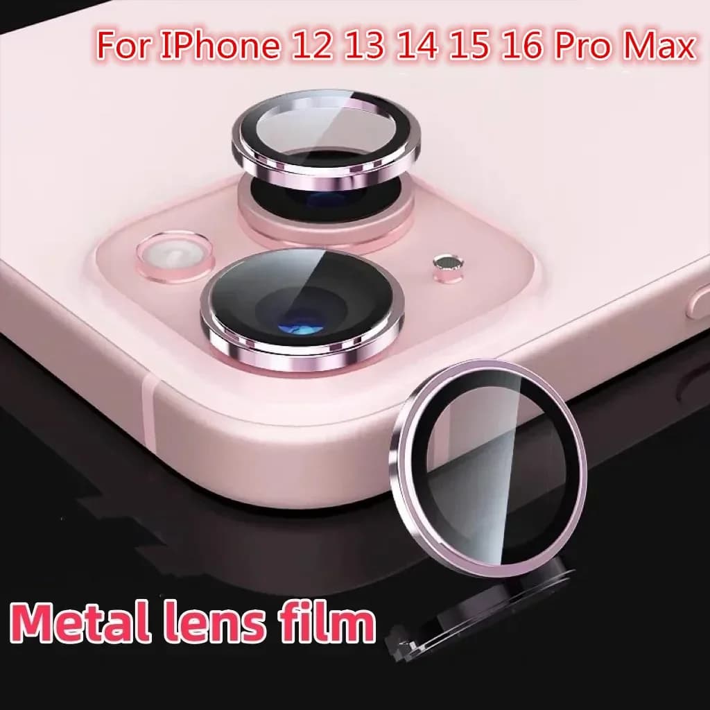2-3pcs 3D Vetro Temperato Metallo Obiettivo Della Macchina Fotografica Protezione Per IPhone 17 Pro Max 17Air 16 14 15 Pro Max Protezione Pellicola Protettiva