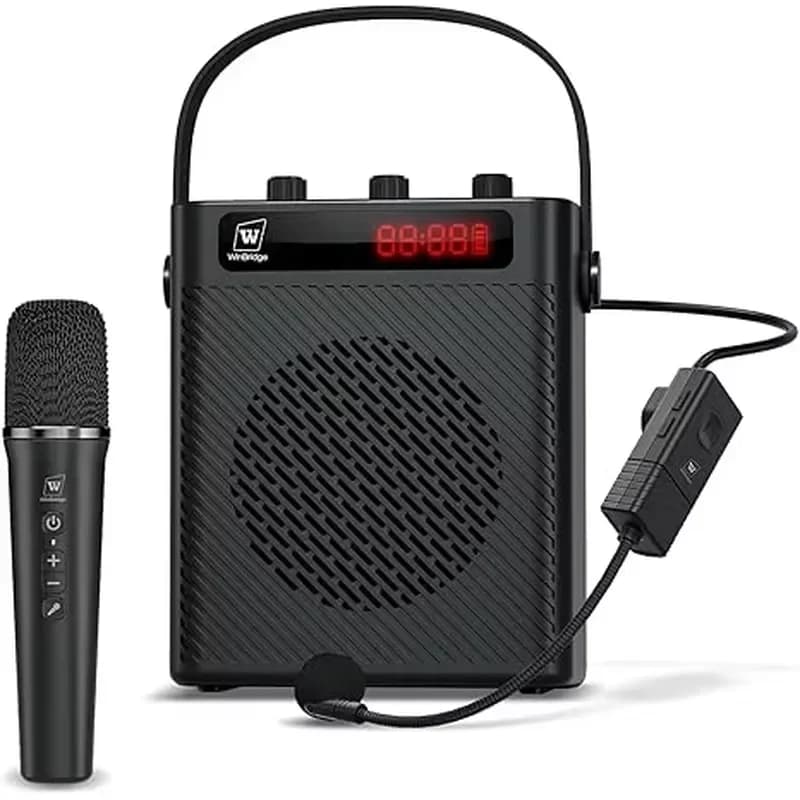 for Small PA System Speaker with One Wireless Microphone for 5.1 2600mAh Battery Karaoke Machine