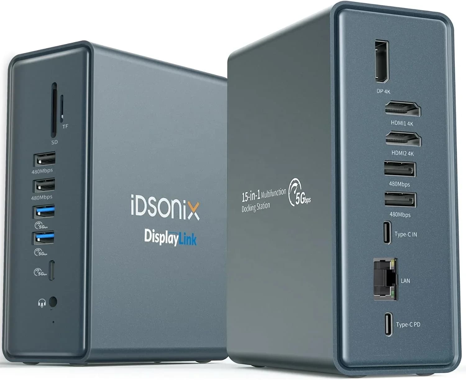 ORICO DisplayLink Docking Station Doppio monitor per MacBook M1/M2 e Windows, Docking station per laptop USB C 3.0 15 in 1