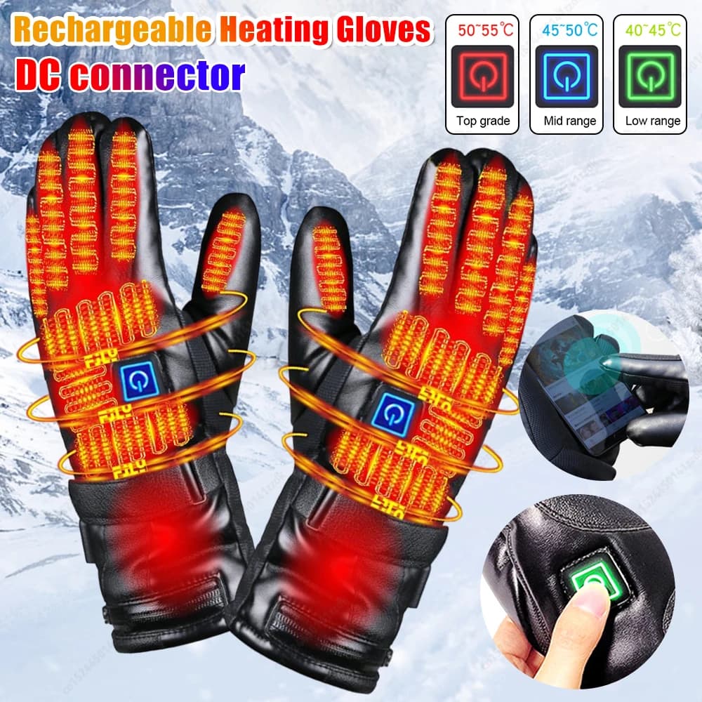 Guanti invernali Guanti riscaldanti ricaricabili Equitazione all'aperto Sci Guanti da motociclismo Guanti touchscreen termici Alimentati a batteria