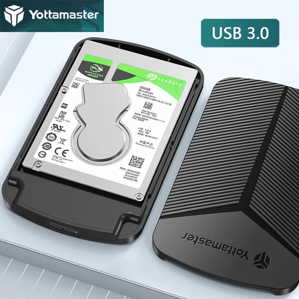Yottamaster 2.5 pollici HDD SSD Enclosure SATA A USB A C 3.0 adattatore disco rigido custodia esterna 6Gbps UASP HD Storage Box Cover