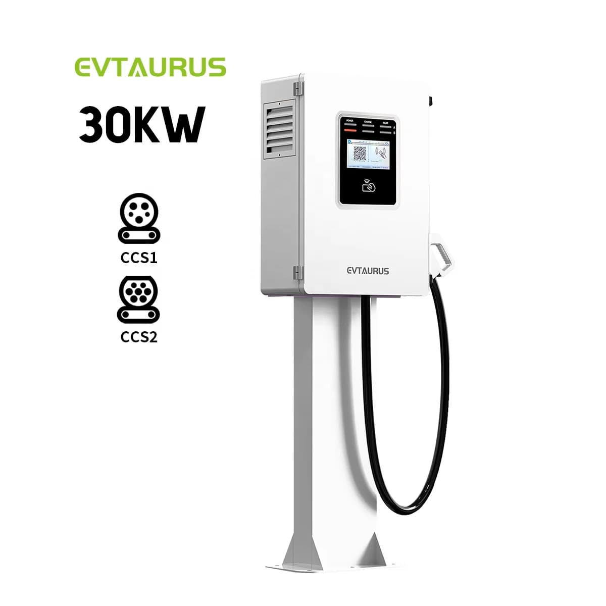 Refill Station EVTAURUS 30KW CCS2 NACS Chademo for External Use, New Condition, EV Charger for Industrial and Domestic Use