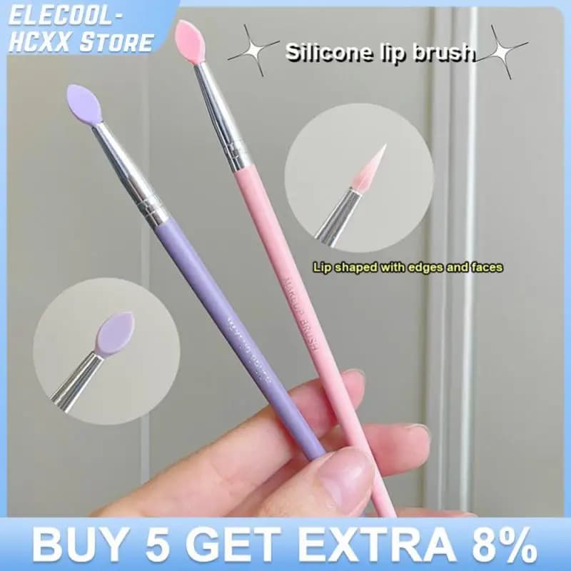 Pennello per labbra multifunzionale in Silicone pennello per maschera per labbra a testa piatta pennello per sbavature per rossetto pennello per ombretti pennello portatile per trucco labbra