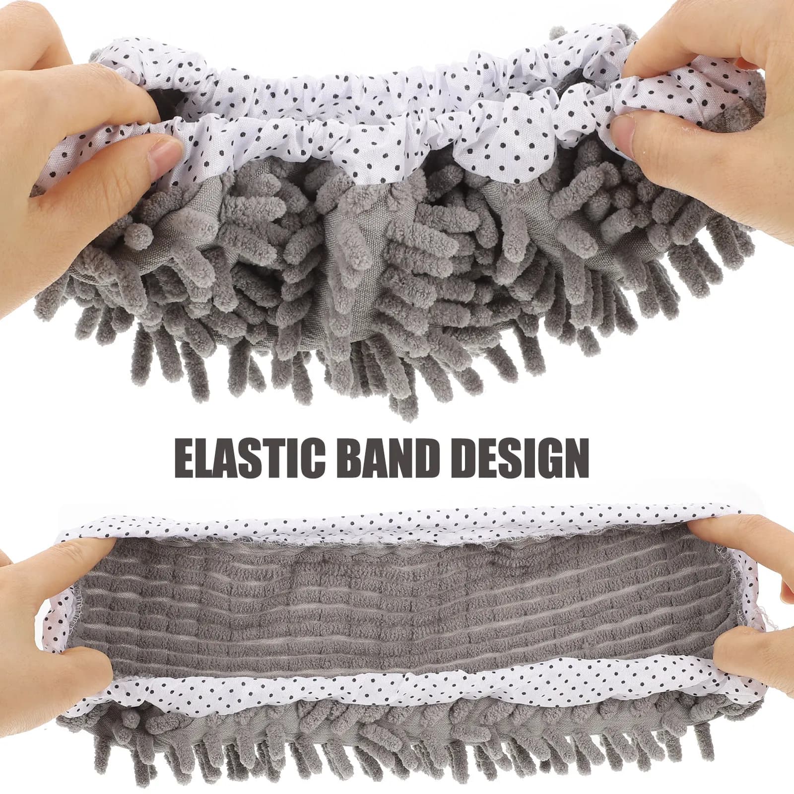 2Pairs Mop Slippers Covers Elastic Reusable Washable Floor Cleaning Mop Socks Household Shoes Protector Comfortable Anti-Skid