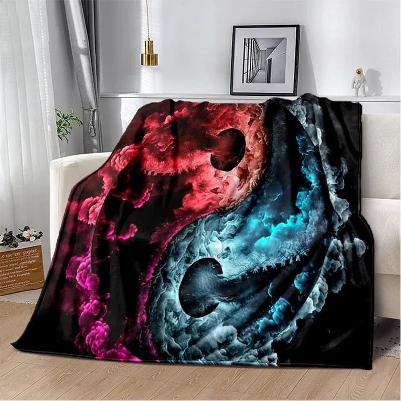 3D Naturalize Yin and Yang Chinese Tai Chi Blanket,Soft Throw Blanket for Home Bedroom Bed Sofa Travel Office Cover Blanket 013