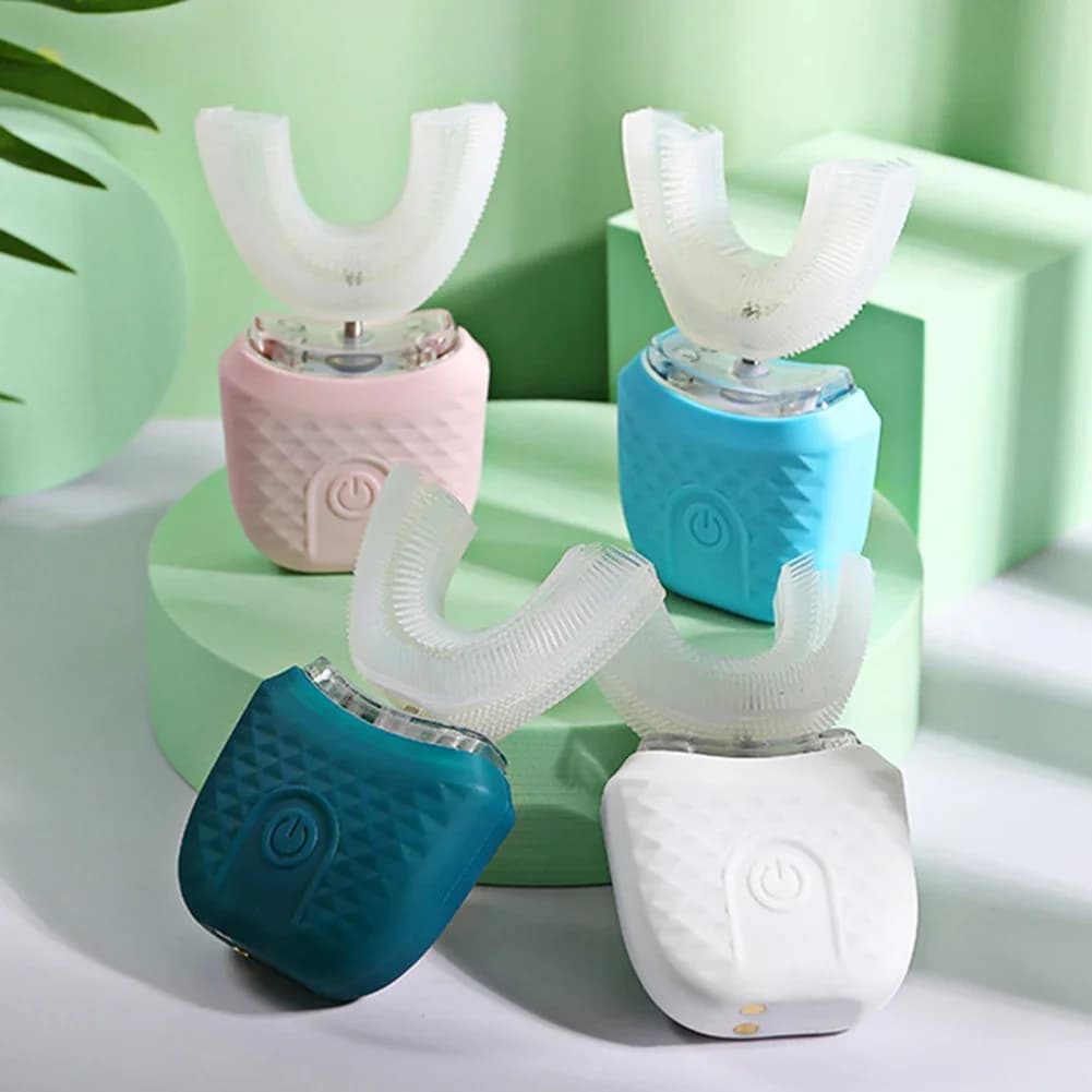 U Shaped Adult Ultrasonic Electric Toothbrush with USB Charging Support 360 Degree Intelligent Auto Sonic Tooth Whitening Device