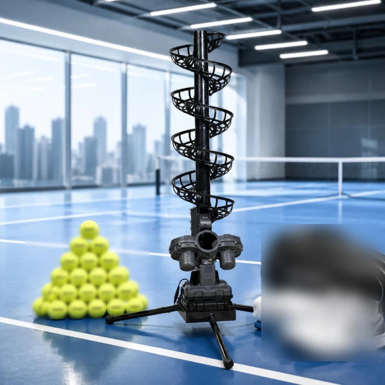 Tennis Ball Machine Multi-Angle Tennis Serving Machine Automatic Ball Launcher Tripod Base Sports Equipment Power Adapter