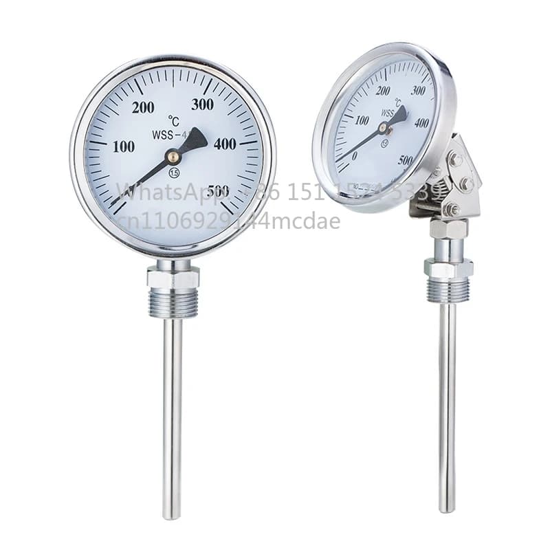 Termometro Bimetallico WSS per Caldaie con Quadrante da 60mm, 100mm, 150mm e Filettatura 1/2 NPT - Indicatore di Temperatura per Processi Industriali