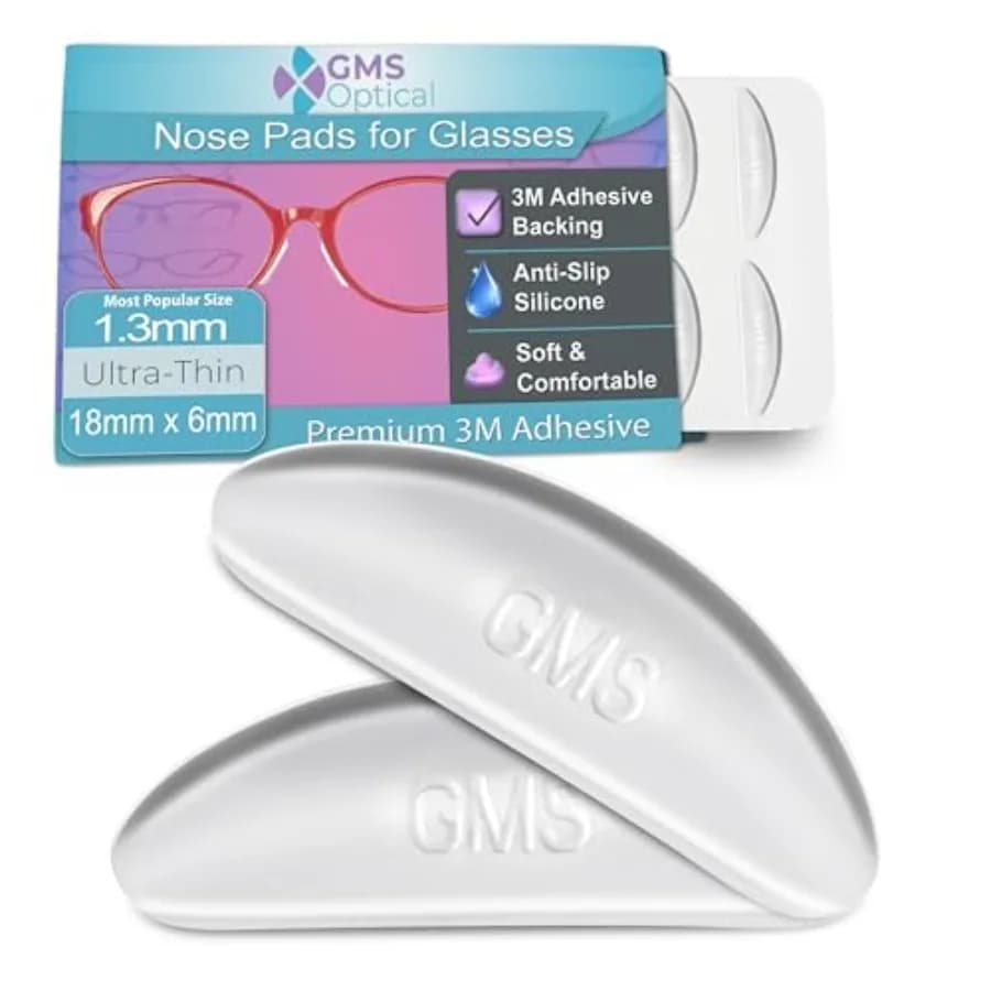 GMS Ocal Adesive Silicone se Pa Glasses 1.m Ultra-Tin, 18mm Large n Glasses Grs, Sunglasses and Eyewear w/er Sticky Bac, Eyegla
