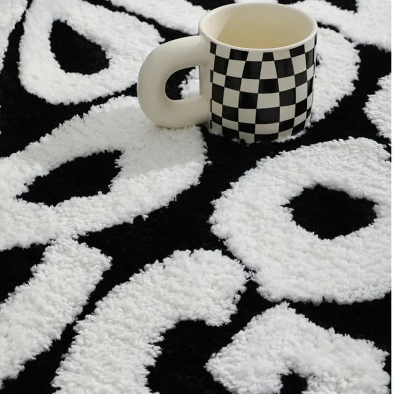 Funny Art Letter Imitation Cashmere Carpet Special-Shaped Living Room Bedroom Decoration Bed Blanket Entry Door Non-Slip Mat