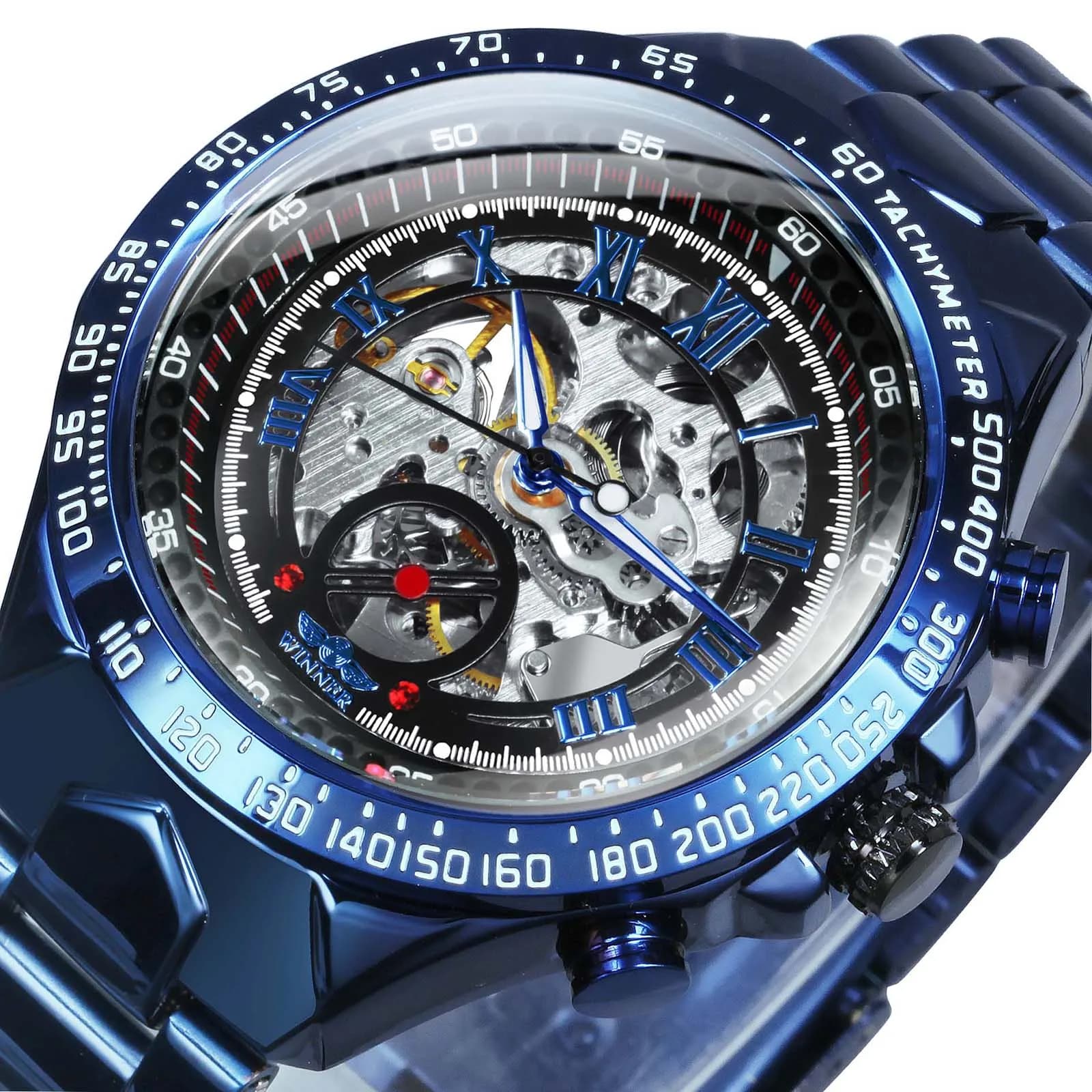 WINNER Men's Classic Automatic Mechanical Watch Luminous Hands Stainless Steel Strap Fashion New Fashion Business Men's Watches