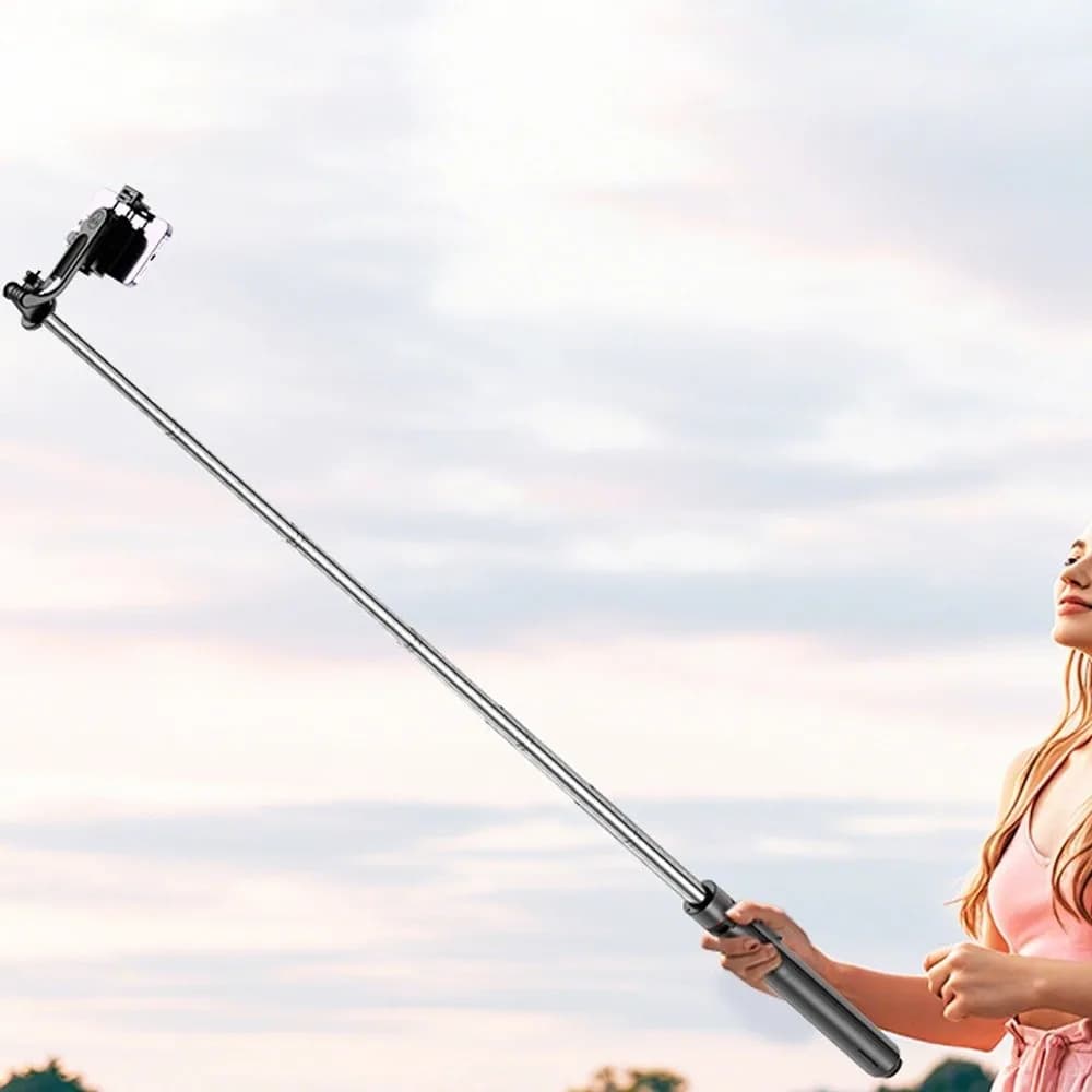 Treppiede per selfie telescopico con apertura automatica, bastone per selfie Bluetooth da 1,75 M, supporto per selfie portatile regolabile, trasmissione in diretta
