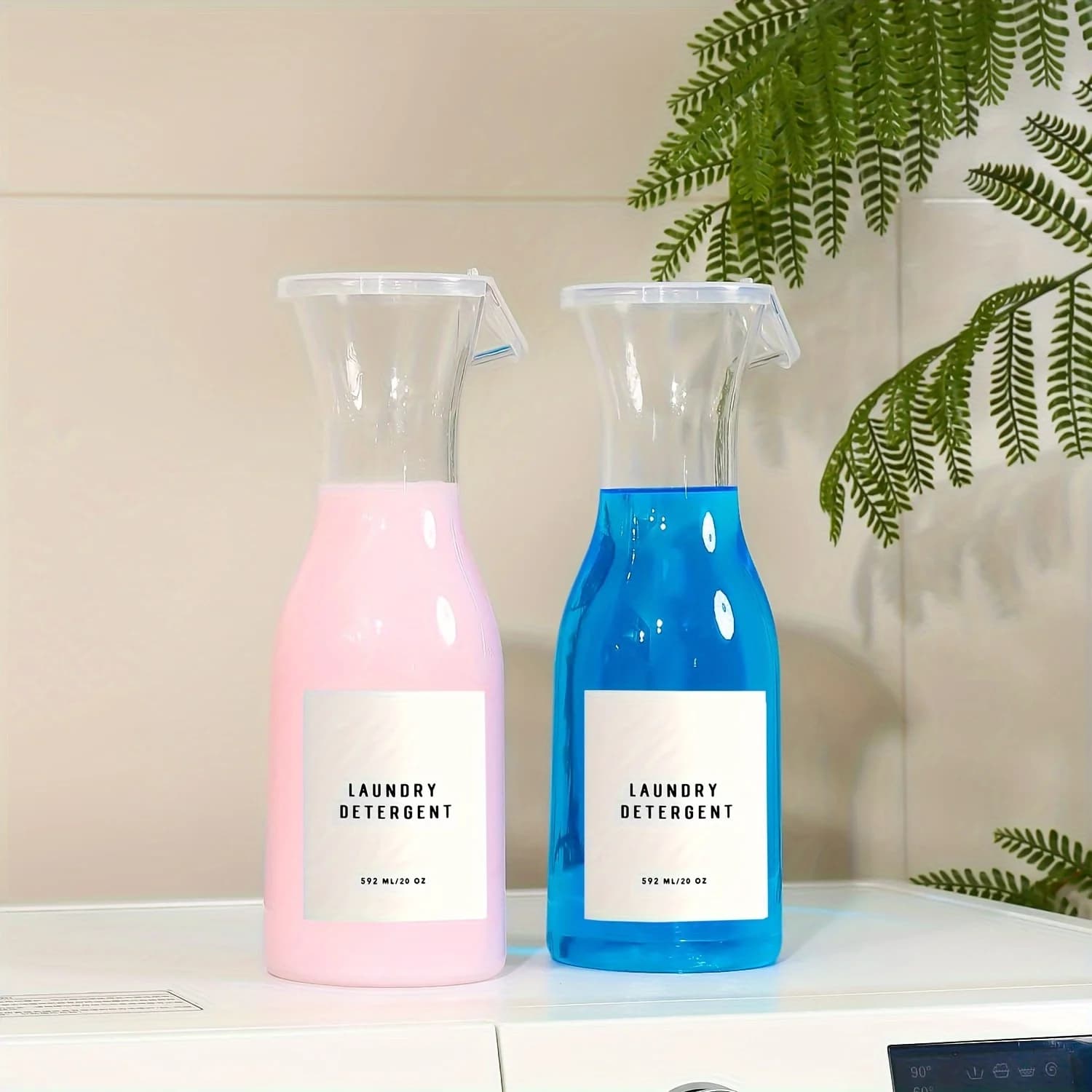 2 Pezzi Dispenser per Detersivo Liquido da 20OZ, Contenitore Organizzatore per Detersivo, Scatola Porta Sapone per Bucato