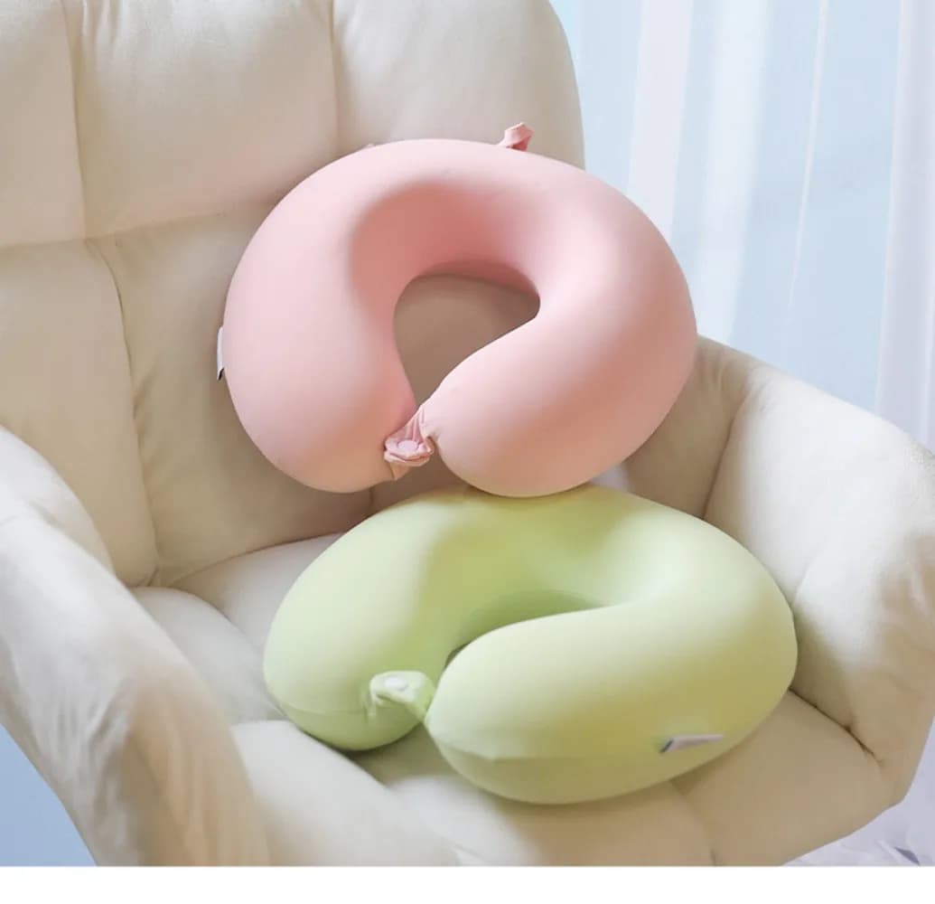 Cuscino a U in Memory Foam IceSilk Rinfrescante, Traspirante e Portatile, Supporto per il Collo per Viaggi, Aereo, Ufficio, Riposini, Aiuto per un Sonno Confortevole
