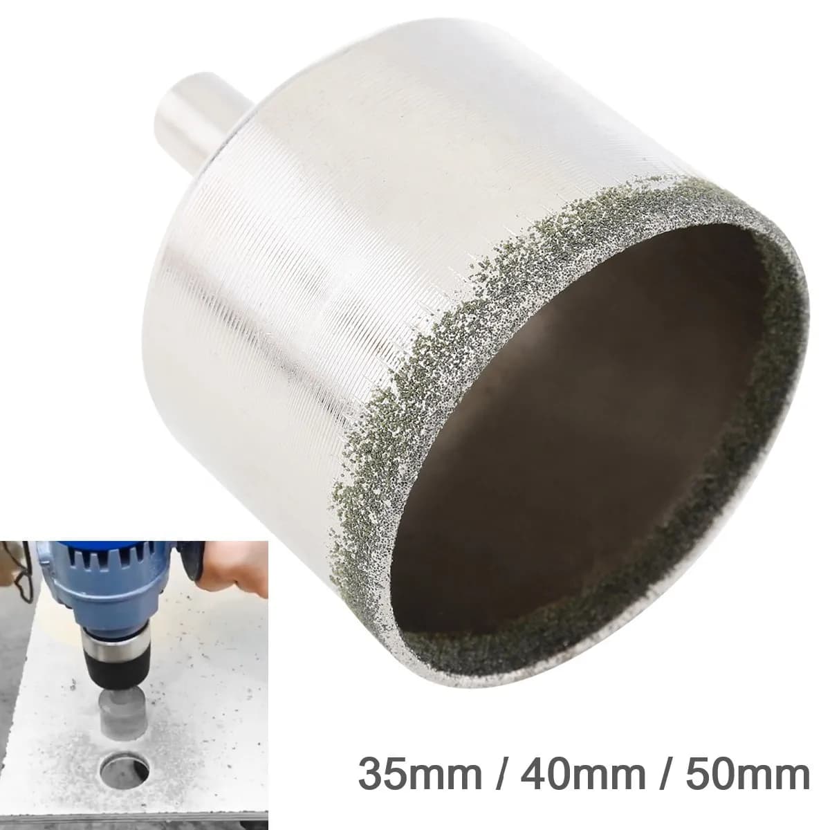 35mm 40mm 50mm Kit di punte per sega a tazza con rivestimento diamantato Strumenti Apri foro per trapano per vetro per piastrelle in vetroceramica