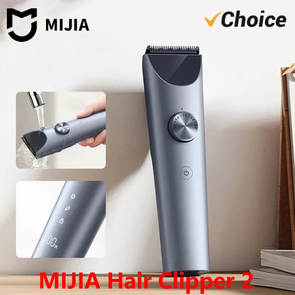 NEW MIJIA Haircuts 2, Trimmer Professional for Barba, IPX7 Hair Cutting Machine Waterproof Wireless, Mijia Clipper 2