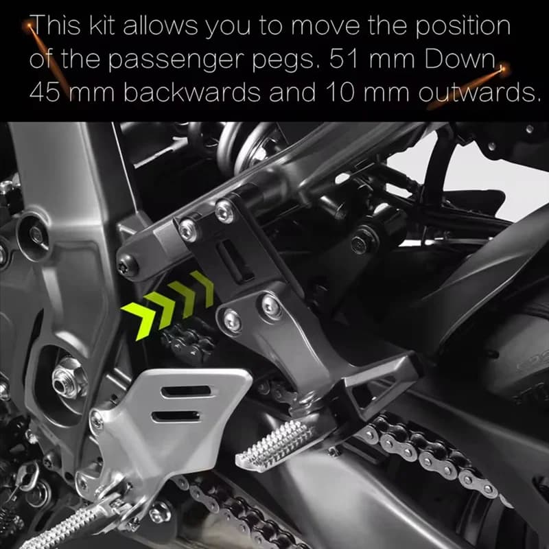 Nuovi Accessori Moto Per YAMAHA MT09 FZ09 MT-09 MT 09 Pedale Posteriore Kit di Abbassamento EVO Passeggero Pedane Kit Supporti