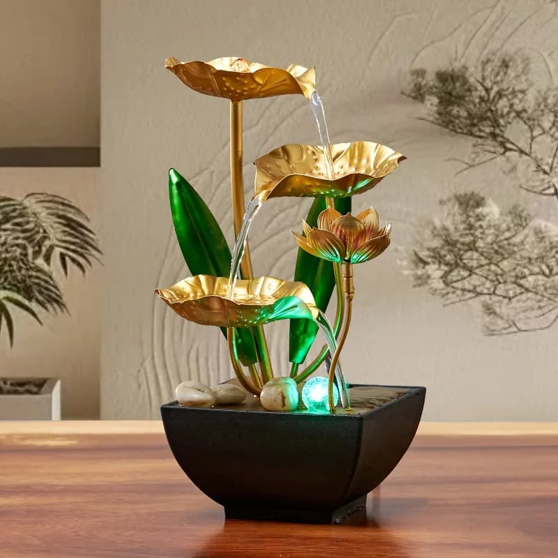 1 pz piccola fontana per interni decorazione da tavolo ornamento soggiorno camera da letto decorazione rilassante alimentata tramite USB per l'atmosfera domestica