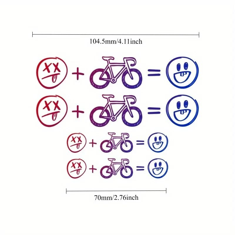 4 pezzi/set adesivi per bici Happy Face adesivi universali per bici da strada moto auto divertente idea regalo per le vacanze