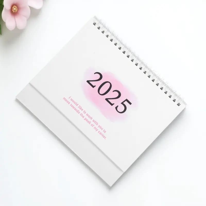 Calendario da Tavolo in Inglese 2025, Semplice Calendario Mensile da Scrivania, Organizzatore per Ufficio, Porta-Appunti Decorativo per Casa e Ufficio