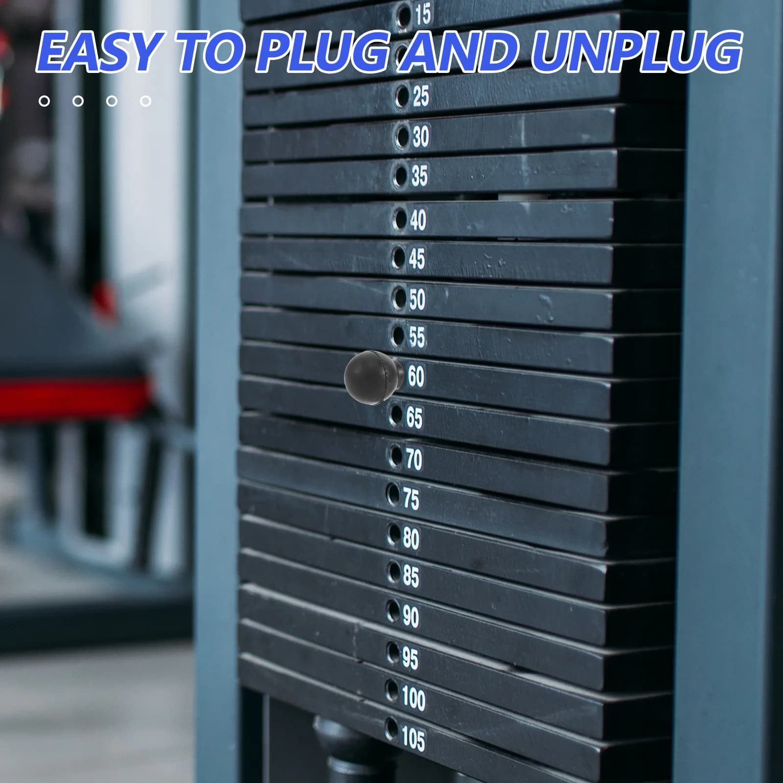 4Pcs Weight Stack Pin Fitness Equipment M8 4.13in Long Plastic Handle Gym Accessories Replacement Pin for Weight Plates Home