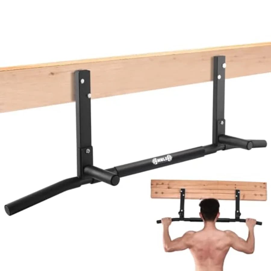 Ceiling bar for beams and poles, easy installation, 42 cm wide bar, for home gym