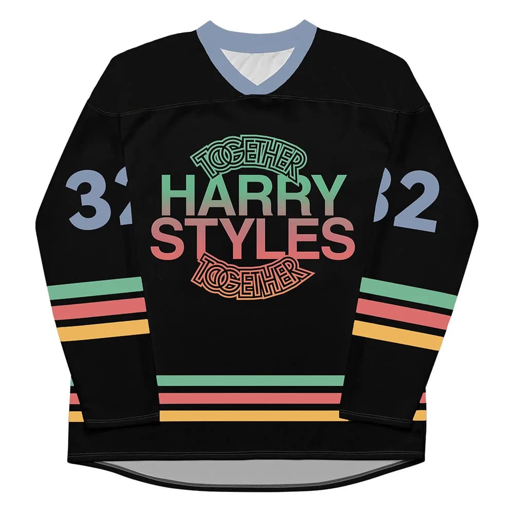Magliette da hockey a maniche lunghe con scollo a V, modello unisex, stampa 3D, design Singer, collezione HarryStyles Together, Together.