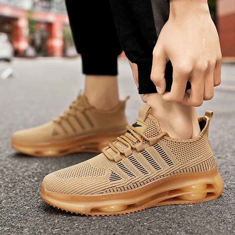 Scarpe sportive da uomo alla moda Scarpe da corsa leggere e traspiranti con ammortizzazione in rete ad asciugatura rapida Scarpe antiscivolo per allenamento fitness