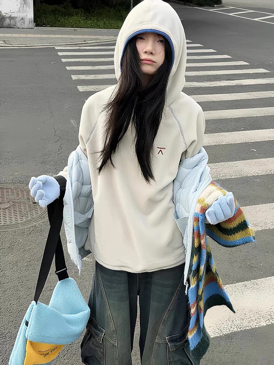 Women's Fce Hoodie Sweatirt Warm Inner Core Sport Jaet Advanced Sense Plu Coat Winter Outerwear Sweet Sle Long Sve